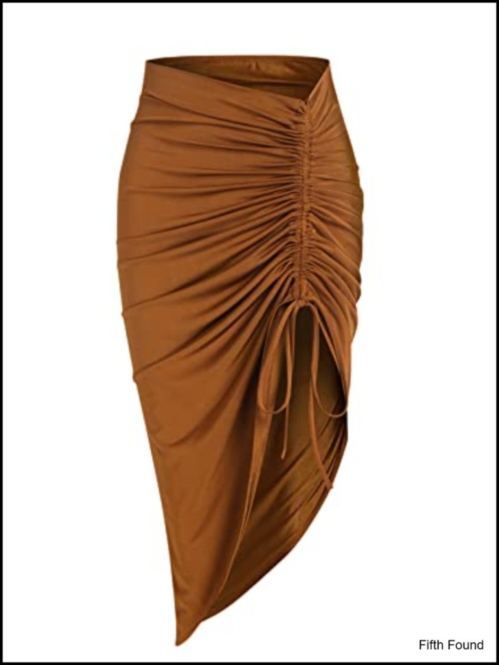 ZAFUL Asymmetrical Ruched High Waist Drawstring Skirt
